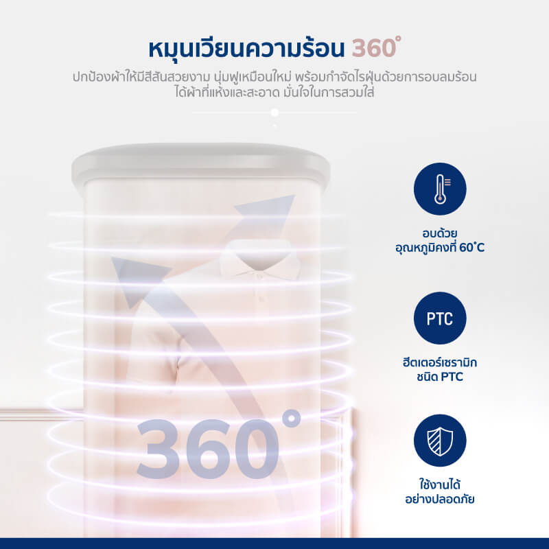 เครื่องอบพกผ้า ALECTRRIC รุ่น AIR1 สีขาว